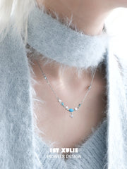 1ST XULIE Jewelry "Stone Age" Natural Stone Pendant Necklace in Rhodium Plated Brass - Color Options