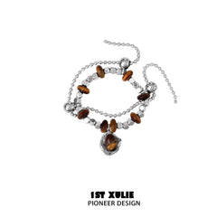 1ST XULIE "Desert Sunset" Natural Tiger Eye Gemstone Ring in 925 Sterling Silver - Detail Shot