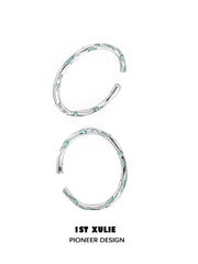 1ST XULIE "THE SEA" Ocean Wave Adjustable Band Ring in 925 Sterling Silver - Lifestyle Shot