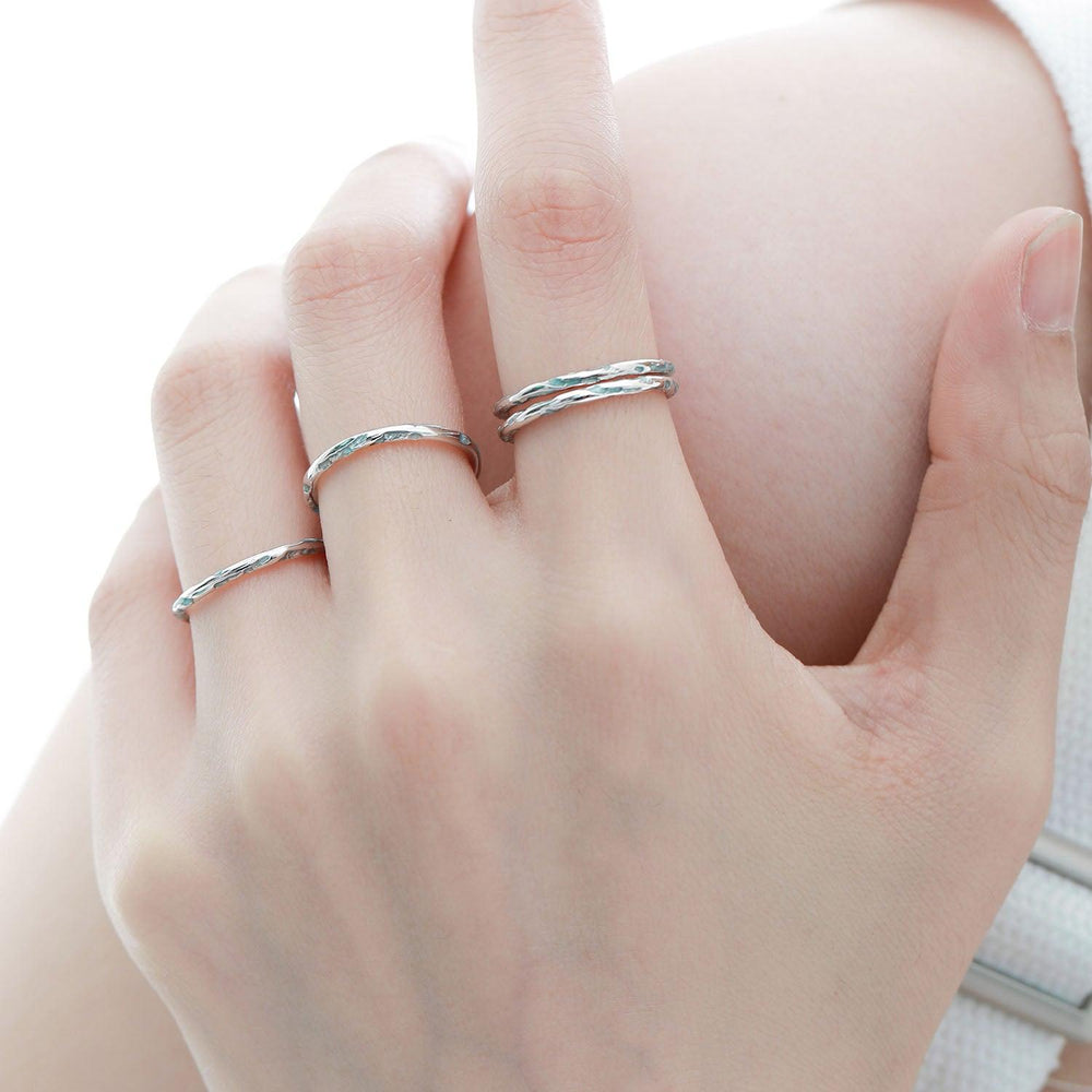 1ST XULIE "THE SEA" Ocean Wave Adjustable Band Ring in 925 Sterling Silver - Side View