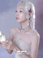 1ST XULIE "ATLANTIS" Minimalist Ocean Wave Adjustable Leather Ring in 925 Sterling Silver and Leather - Detail Shot