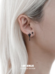 1ST XULIE Jewelry "Star Trails" Paper Airplane Star Stud Earrings in 925 Sterling Silver - Back View