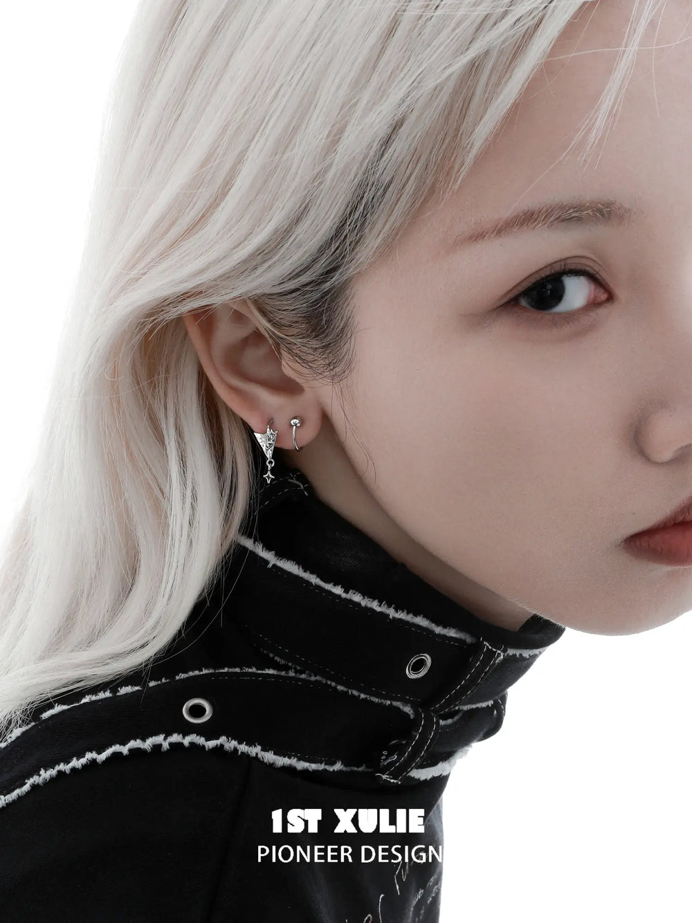 1ST XULIE Jewelry "Star Trails" Paper Airplane Star Stud Earrings in 925 Sterling Silver - Product View