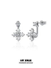 1ST XULIE "Tears of Mermaid" Pearl Drop Stud Earrings in 925 Sterling Silver - Detail Shot