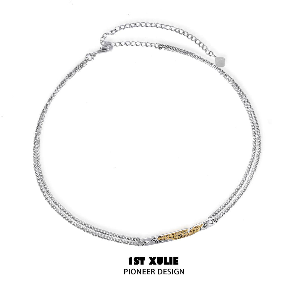 1ST XULIE "Immortal Lover" Personalized Nameplate Necklace in 925 Sterling Silver - Product View