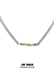 1ST XULIE "Immortal Lover" Personalized Nameplate Necklace in 925 Sterling Silver - On Model Close-Up