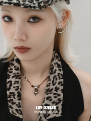 1ST XULIE Jewelry "LEOPARD CAT" Playful Leopard Cat Charm Pendant Necklace in Platinum Plated Brass - Packaging View