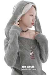 1ST XULIE "Cuties' Appleland" Playful Starry Puppy Pendant Necklace in Platinum Plated - Lifestyle Shot