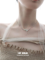 1ST XULIE "Renewal & Growth" Minimalist Choker Necklace in 925 Sterling Silver - Lifestyle Shot