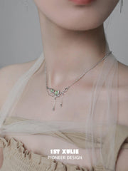 1ST XULIE "Renewal & Growth" Minimalist Choker Necklace in 925 Sterling Silver - On Model Close-Up