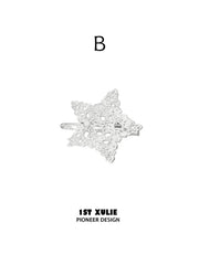 1ST XULIE Jewelry "STARLIGHT LACE" Rococo Star Hair Clip in Rhodium Plated - Size Comparison