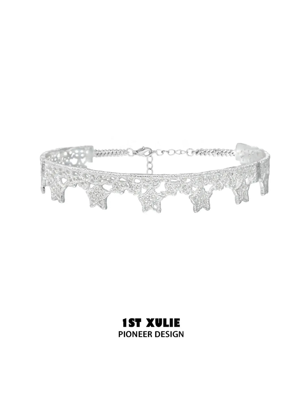 1ST XULIE Jewelry "STARLIGHT LACE" Rococo Starlight Lace Pendant Necklace in Rhodium Plated Brass - Packaging View