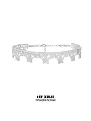 1ST XULIE Jewelry "STARLIGHT LACE" Rococo Starlight Lace Pendant Necklace in Rhodium Plated Brass - Packaging View