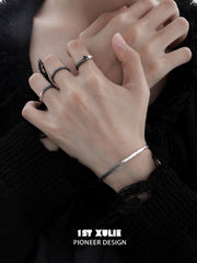 1ST XULIE "Scorch" Gradient Beaded Bracelet in 925 Sterling Silver - Texture Detail