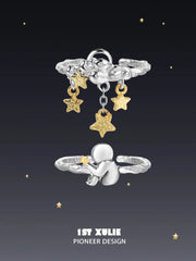 1ST XULIE "Cat's Gaze" Sculptural Lonely Cat Head Adjustable Open Ring in 925 Sterling Silver - Packaging View