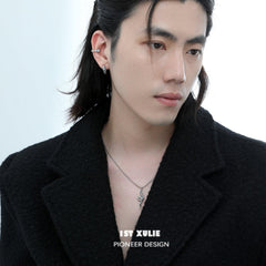 1ST XULIE "Frozen Serpent" Elegant Coiled Serpent Pendant Necklace in 925 Sterling Silver - Lifestyle Shot