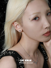 1ST XULIE "Meteor" Pave Zirconia Shooting Star Climber Ear Cuffs in 925 Sterling Silver - Lifestyle Shot