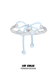 1ST XULIE Jewelry "Snow Land" Snowflake Cat Bell Bangle in Brass - Angle View
