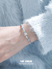 1ST XULIE "Snow Land" Snowflake Charm Bracelet in Platinum Plated - Lifestyle Shot