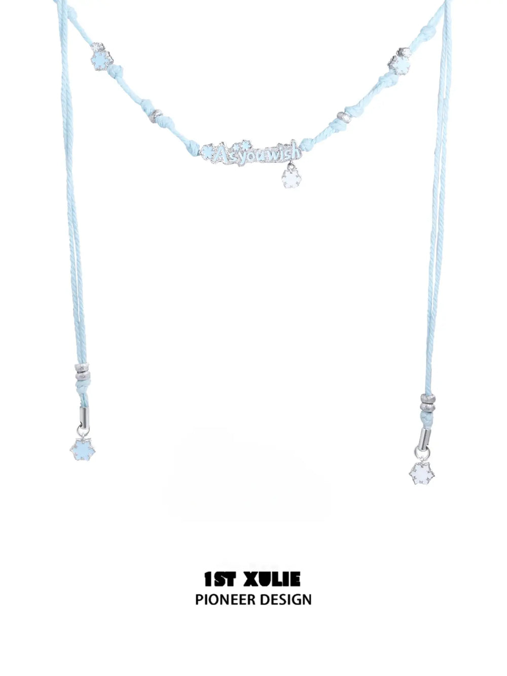 1ST XULIE Jewelry "Snow Land" Snowflake Spinning Pendant Necklace in Platinum Plated Brass - On Model Close Up