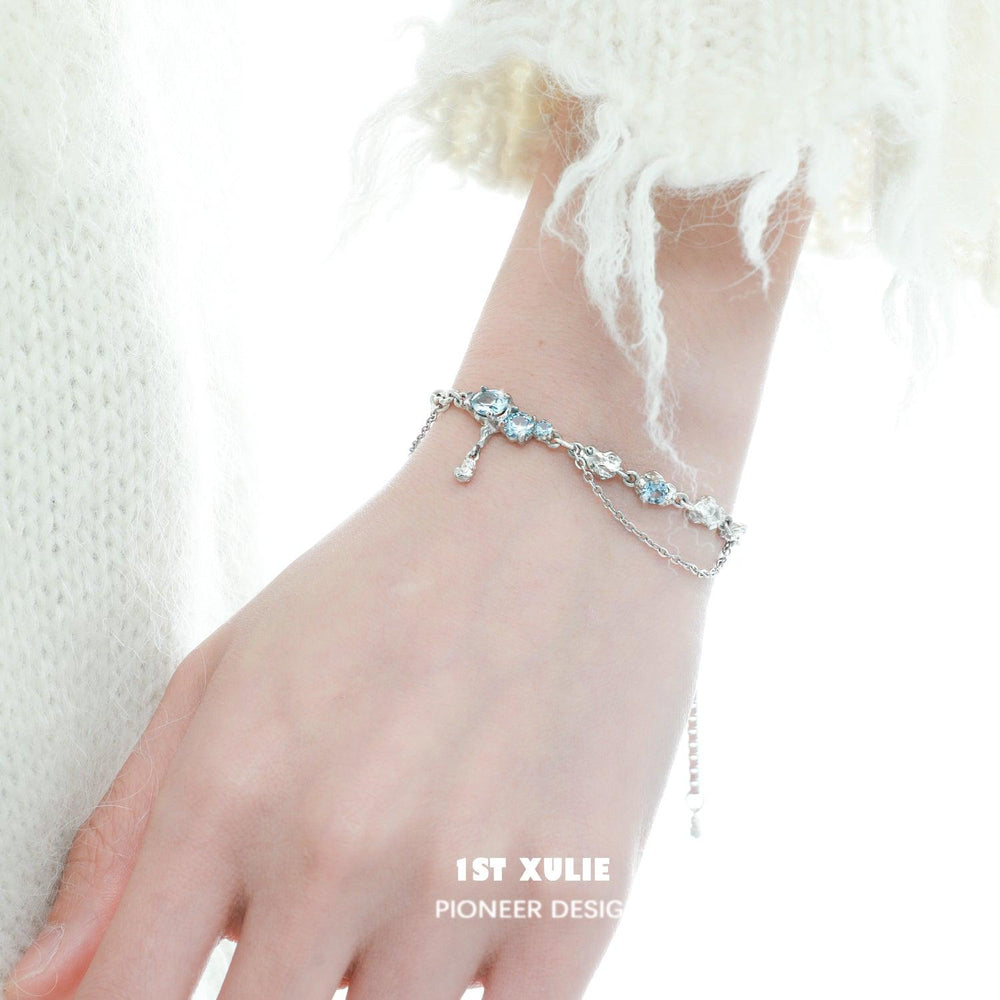 1ST XULIE "THE SEA" Sparkling Zirconia Tennis Bracelet in Platinum Plated - Packaging View