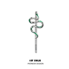 1ST XULIE "Slytherin House" Spirit Snake Hairpin in Platinum Plated - Lifestyle Shot
