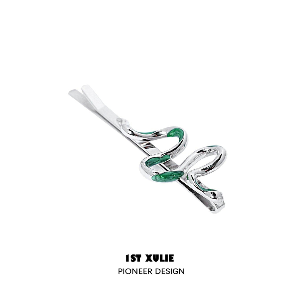 1ST XULIE "Slytherin House" Spirit Snake Hairpin in Platinum Plated - On Model