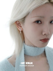 1ST XULIE "Starry Night" Star Trail Climber Stud Earrings in 925 Sterling Silver - Side View