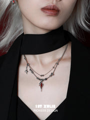 1ST XULIE "Star Trails" Moissanite Pendant Necklace in 24K Gold/Platinum - Product View