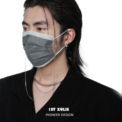 1ST XULIE "Star Trails" Statement Layered Choker Set in Platinum Plated - On Model Close-up