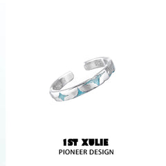 1ST XULIE "Starry Night" Celestial Sun and Moon Adjustable Open Ring in 925 Sterling Silver - Lifestyle Shot