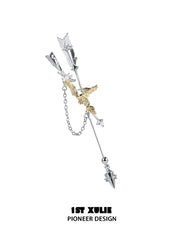 1ST XULIE Jewelry "Lucifer" Statement Angel Wing Dangle Earrings in Platinum Plated Brass - Side View