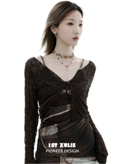 1ST XULIE "Autumn" Statement Butterfly Layered Necklace in Platinum Plated Brass - Lifestyle Shot