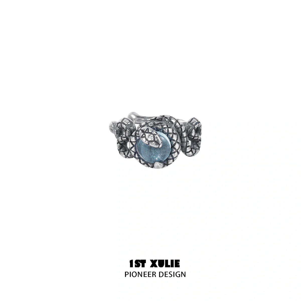 1ST XULIE "Snake Bite" Statement Crystal Snake Ear Cuffs in 925 Sterling Silver - Lifestyle Shot