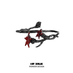 1ST XULIE "Bloody Datura" Statement Datura Flower Cuff Bracelet in Platinum Plated - Lifestyle Shot