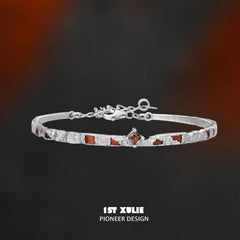 1ST XULIE "Autumn" Statement Pave Zirconia Cuff Bangle in 925 Sterling Silver - Product View