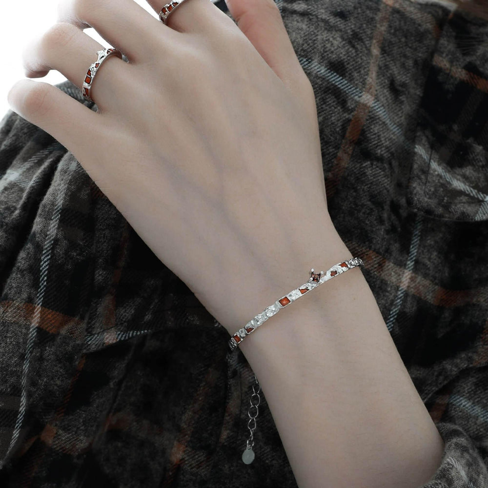 1ST XULIE "Autumn" Statement Pave Zirconia Cuff Bangle in 925 Sterling Silver - Side View