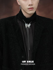 1ST XULIE "Butterfly Wasteland" Platinum Plated Statement Shell Butterfly Lariat Necklace - Packaging View