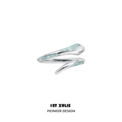 1ST XULIE "Frozen Serpent" Statement Spiral Snake Ring in 925 Sterling Silver - Size Guide