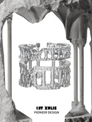 1ST XULIE "Crystal Palace" Textured Stacking Band Ring in 925 Sterling Silver - Product View