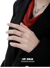 1ST XULIE "Forbidden Love" Twisted Sword Ring in 925 Sterling Silver - Detail Shot