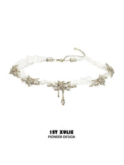 1ST XULIE Jewelry "Lace Rose" Victorian Lace Floral Necklace in 18K Gold Plated Brass - Packaging View