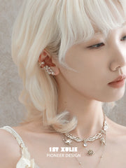 1ST XULIE Jewelry "Lace Rose" Victorian Rose Pendant Necklace in Light Gold - Texture Close Up