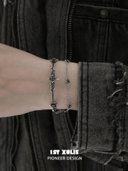 1ST XULIE Jewelry "FALLEN ANGEL" Vintage Fallen Angel Bangle in Antiqued Silver - Side View