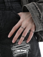 1ST XULIE Jewelry "Irises" Vintage Fleur-de-Lis Cross Pinky Ring in 925 Sterling Silver - Product View