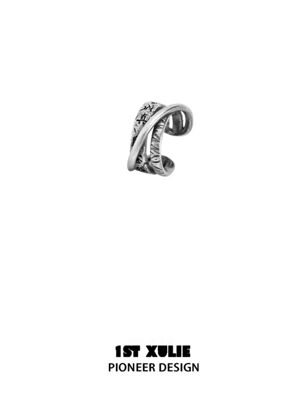 1ST XULIE "MONOLOGUES" Vintage Flowing Tassel Ear Cuffs in Platinum Plated - Packaging View