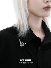 1ST XULIE "Irises" Vintage Iris Brooches in Oxidized Silver Plate - Detail Shot