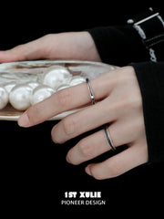 1ST XULIE "Tears of Mermaid" Vintage Mermaid's Tear Ring in 925 Sterling Silver - On Model Close-up