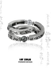 1ST XULIE Jewelry "MONOLOGUES" Vintage Molten Flow Ring in Oxidized 925 Silver - Texture Detail