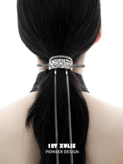 1ST XULIE "MONOLOGUES" Vintage Monologue Tassel Hairpin in Thai Silver Plated - Product View
